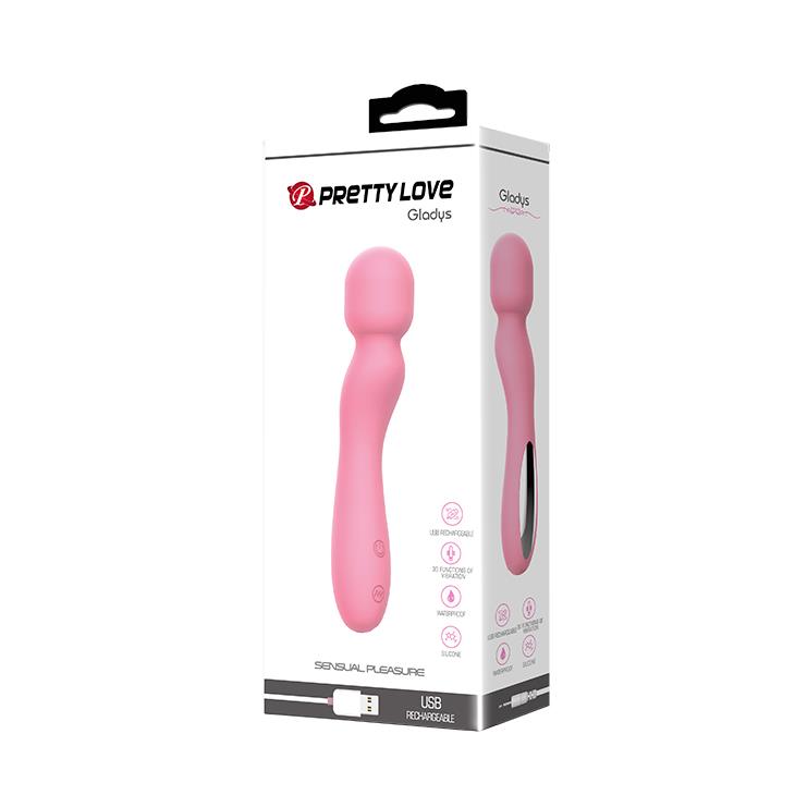 WIBRATOR MAZAŻER STYMULATOR GLADYS Pink, USB 30 function