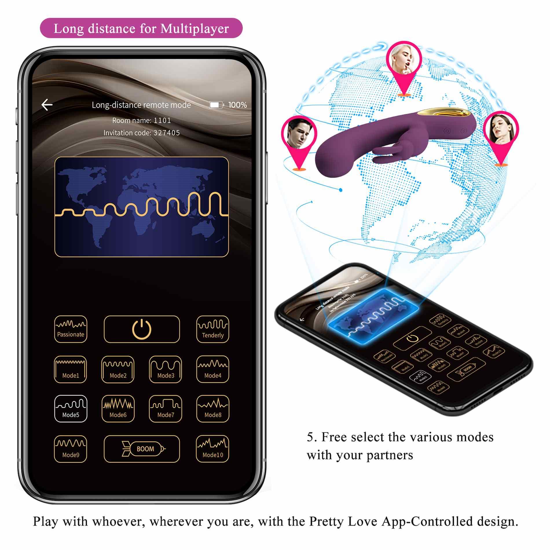 Pretty Love - Liam Purple, 12 Vibration Functions Mobile App Long-Distance