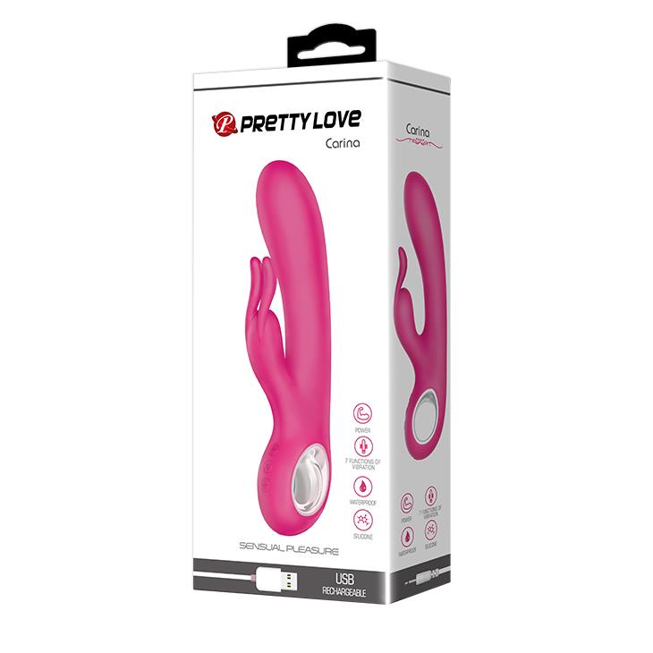 WIBRATOR MAZAŻER STYMULATOR  CARINA, PINK, USB, 7 function