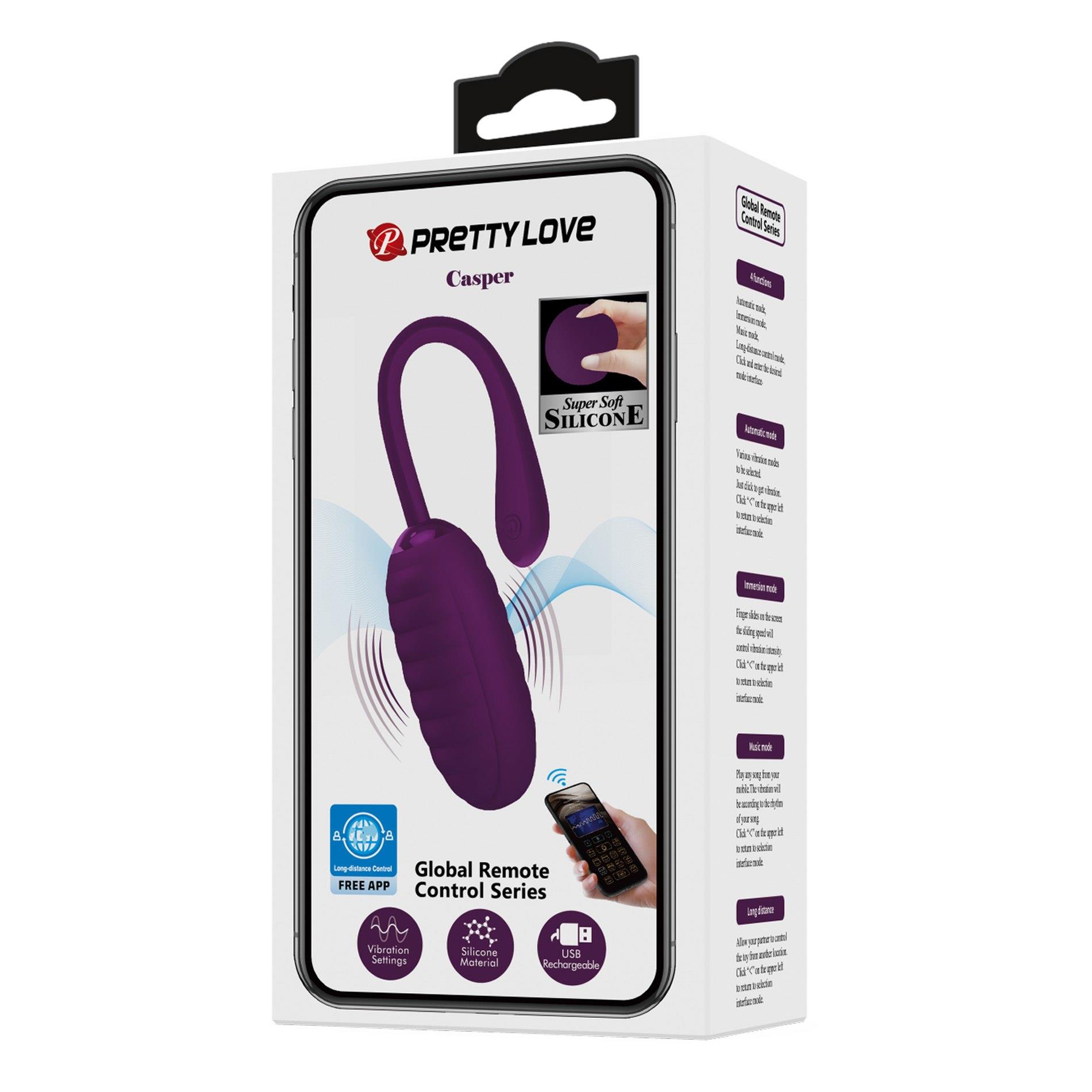 Pretty Love - Casper Purple 12 Vibration Functions Mobile App Remote