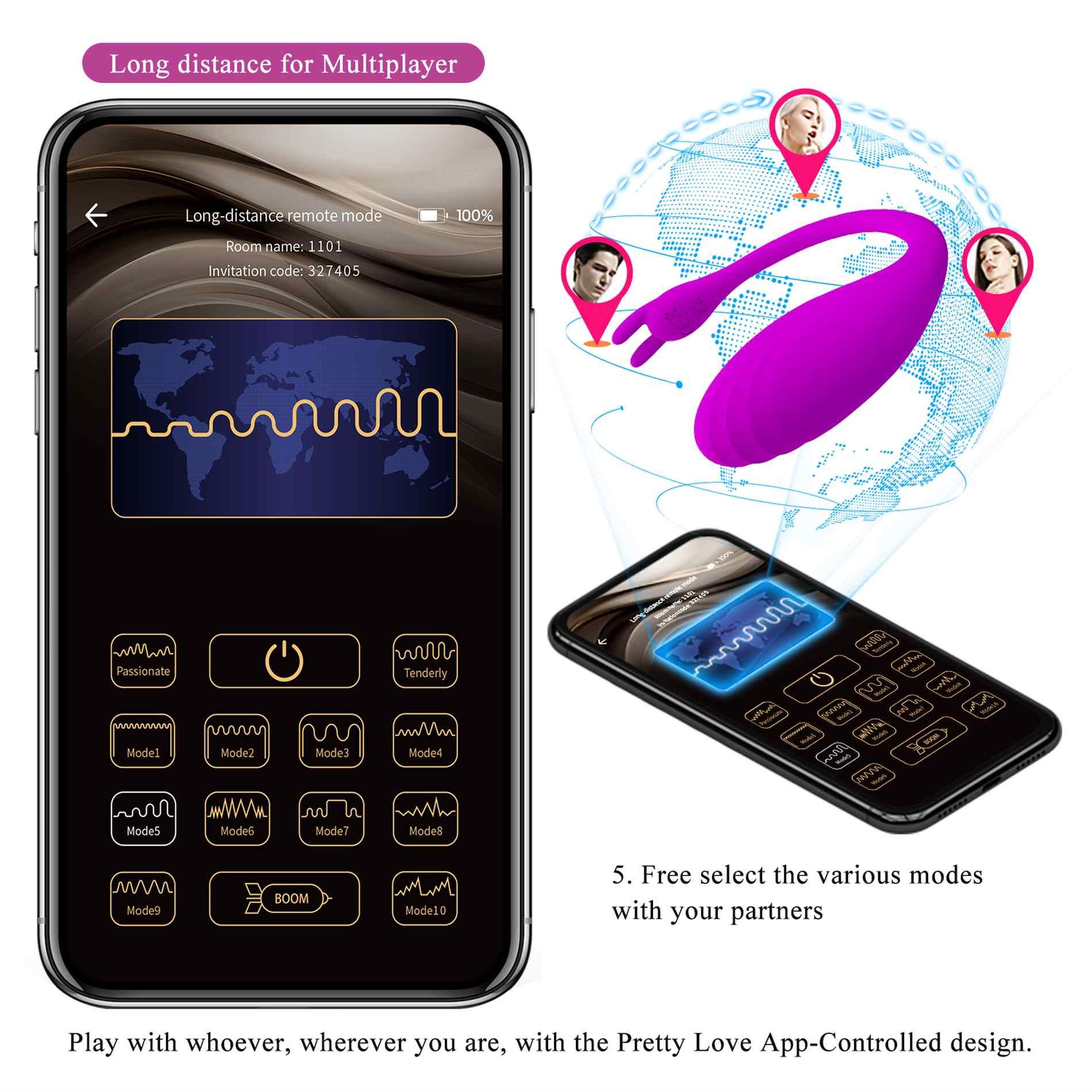 Pretty Love - Catalina, 12 Vibration Functions Mobile App