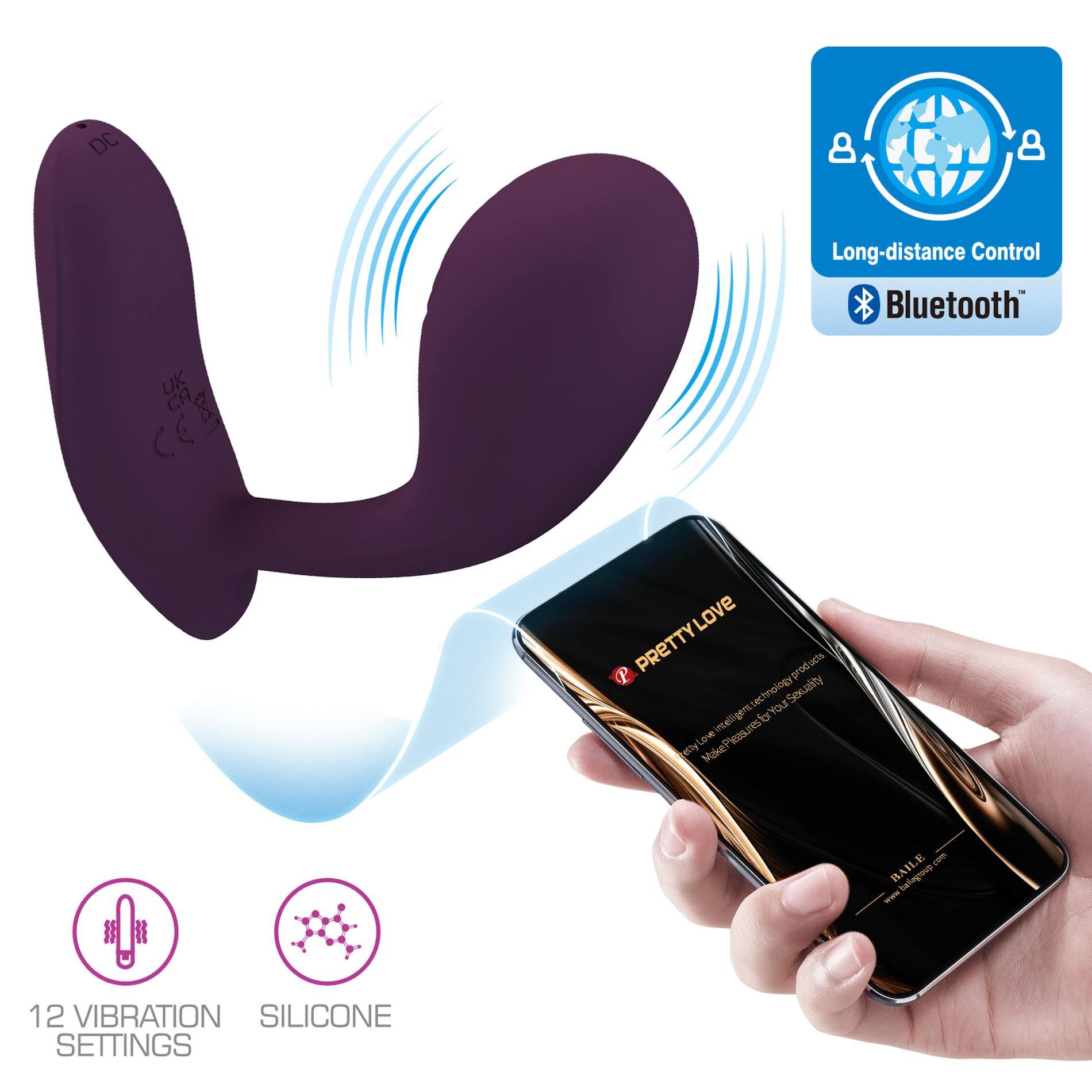 Pretty Love - Baird Purple, 12 Vibration Functions Mobile App