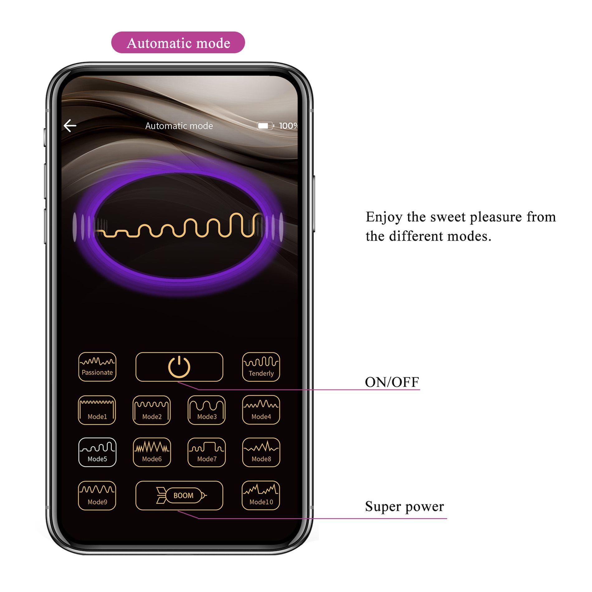 Pretty Love - Baird Purple, 12 Vibration Functions Mobile App