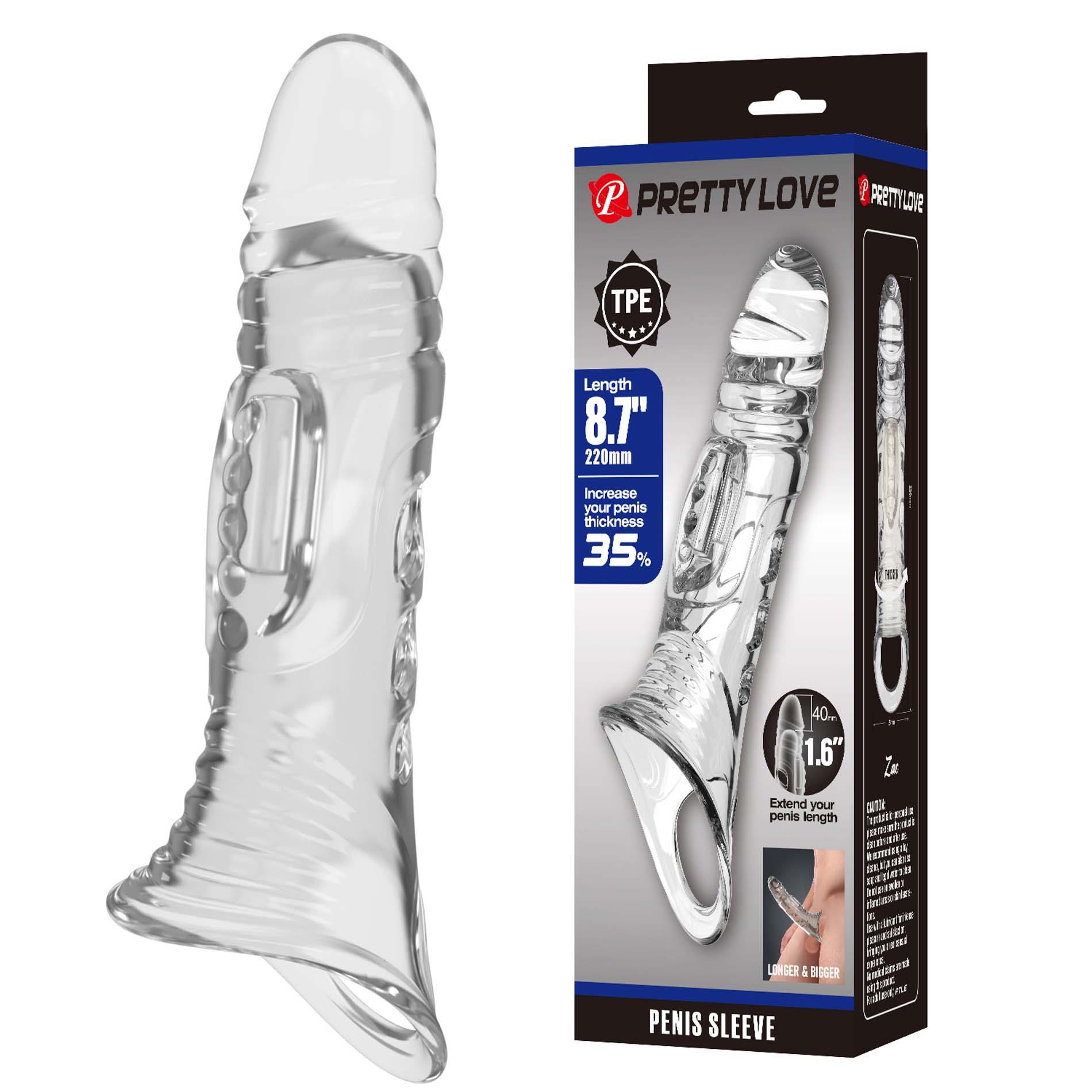 Pretty Love Penis Sleeve 8.7" Extender – Clear