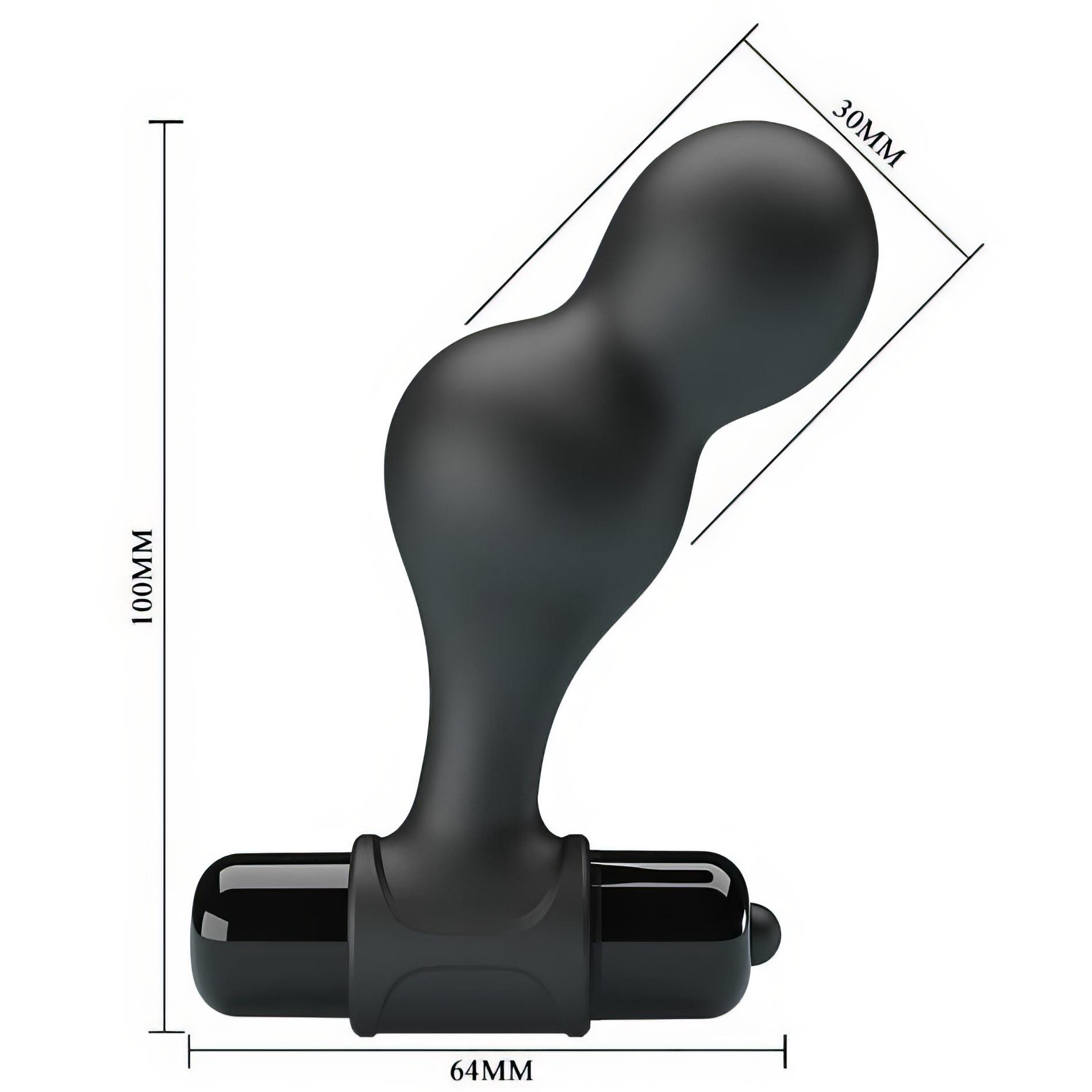 Mr. Play Silicone Anal Plug, 10 Functions Of Vibration Black
