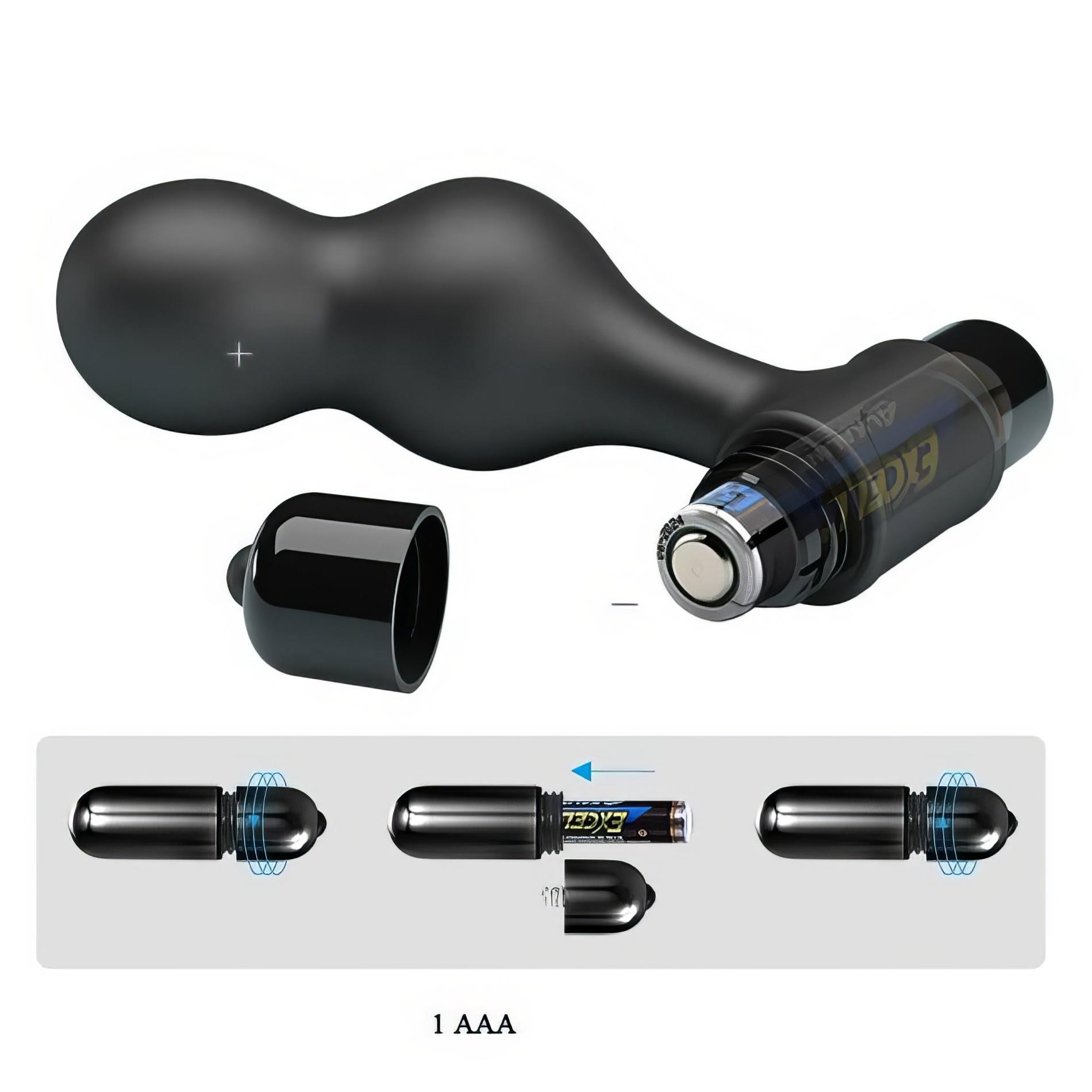 Mr. Play Silicone Anal Plug, 10 Functions Of Vibration Black