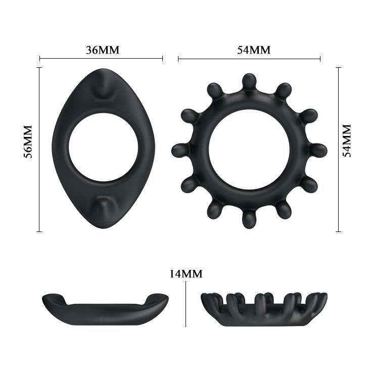Zestaw dwóch ringów erekcyjnych Ring Set