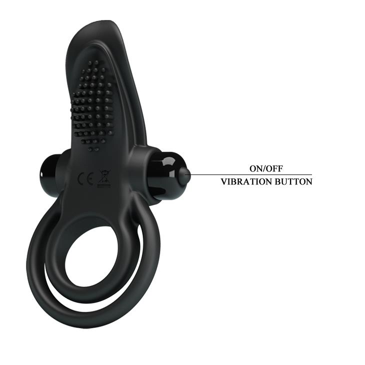 Pretty Love - Vibrant Penis Ring Black- 10 Function Vibrations
