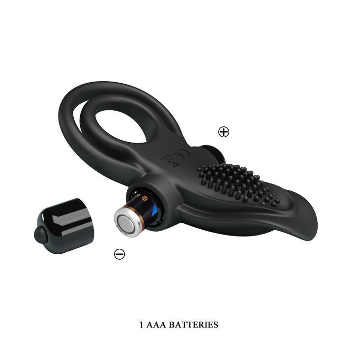Pretty Love - Vibrant Penis Ring Black- 10 Function Vibrations