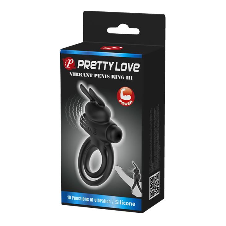 Pretty Love - Vibrant Penis Ring Iii Black