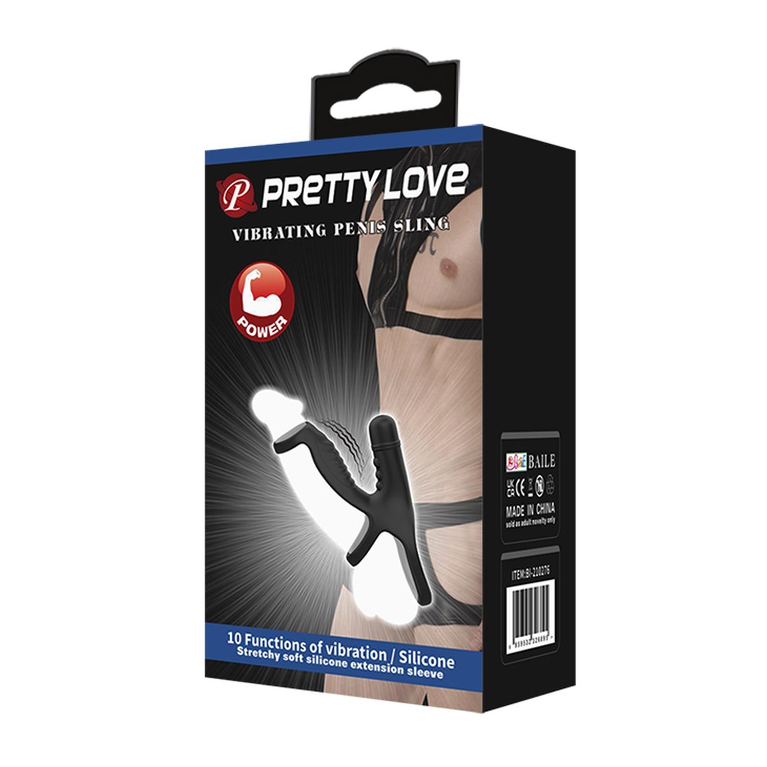 Pretty Love- Vibratingpenis Sling, 10 Vibration Functions