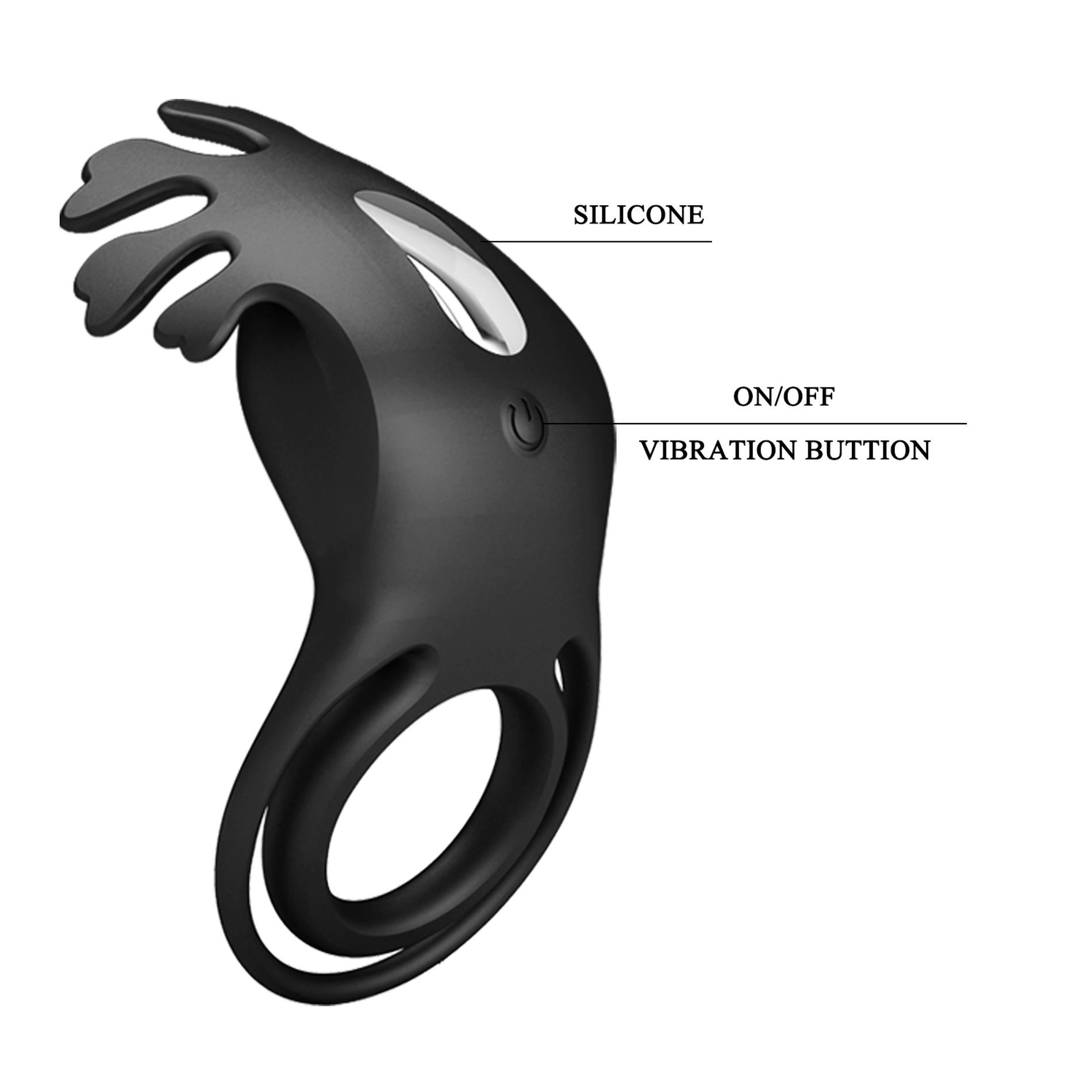 Pretty Love - Vibrant Penis Ring Ruben Black, 7 Vibration Functions