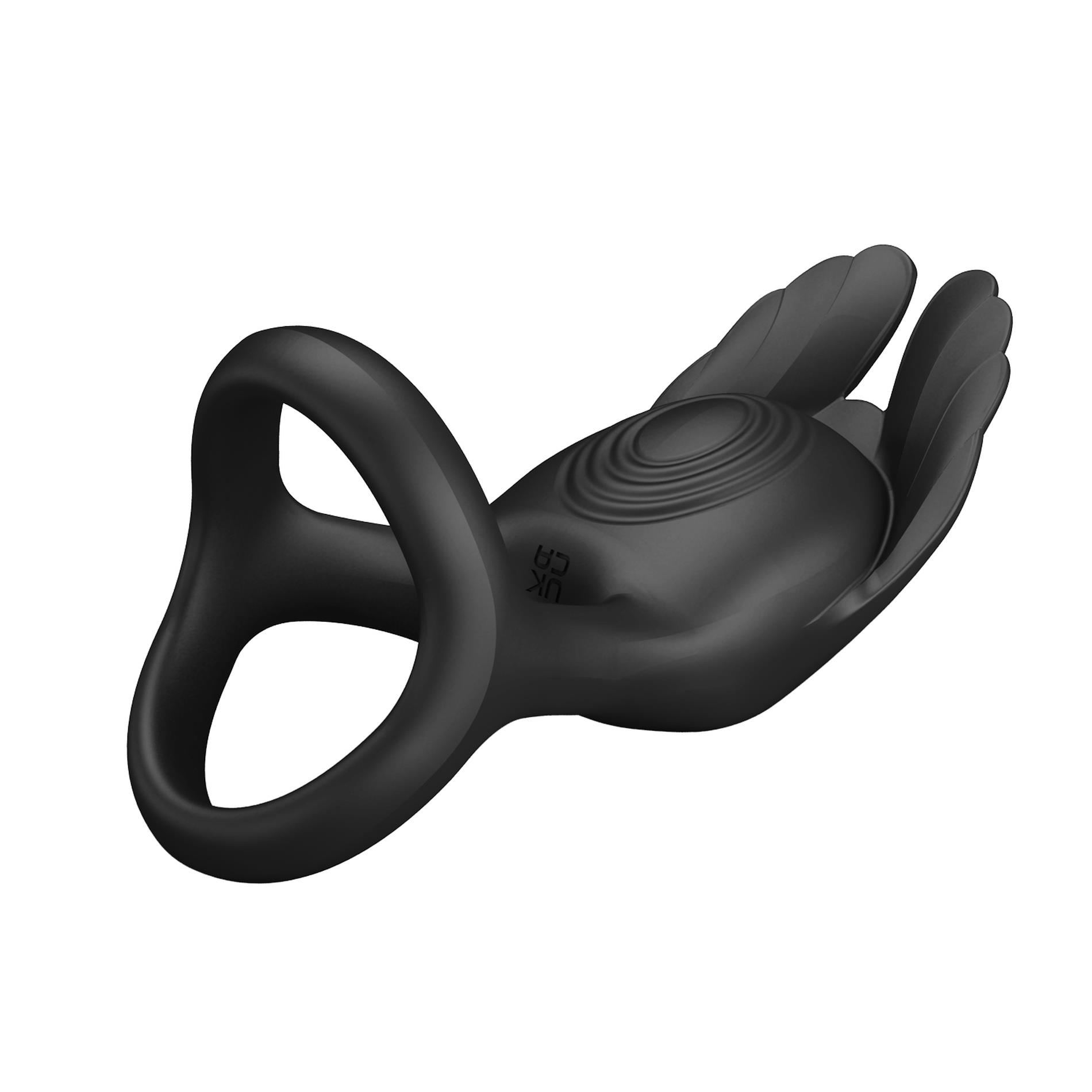 Pretty Love - Vibrant Penis Ring Silas Black, 7 Vibration Functions