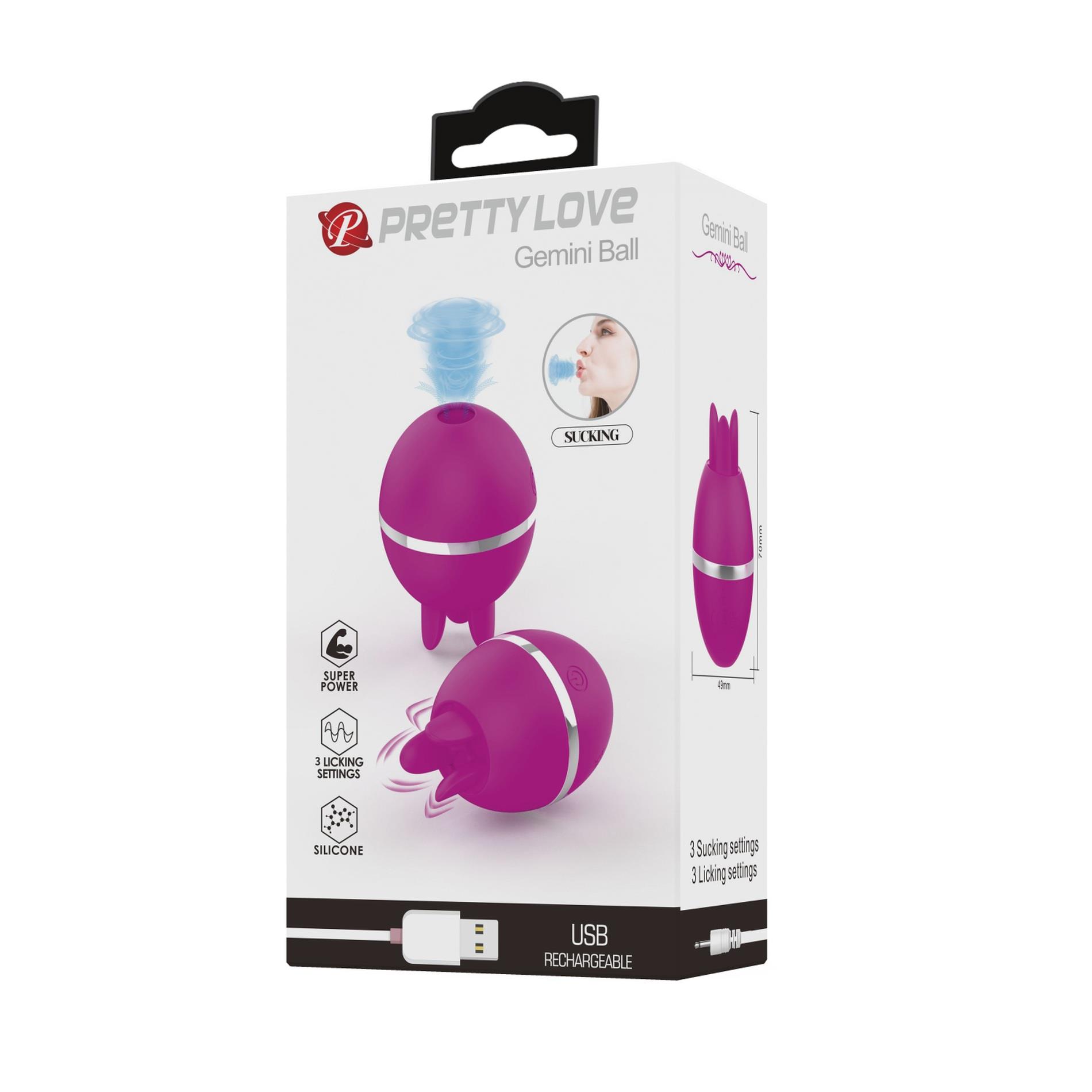 Pretty Love - Gemini Ball, Silicone, Usb Rechargeable