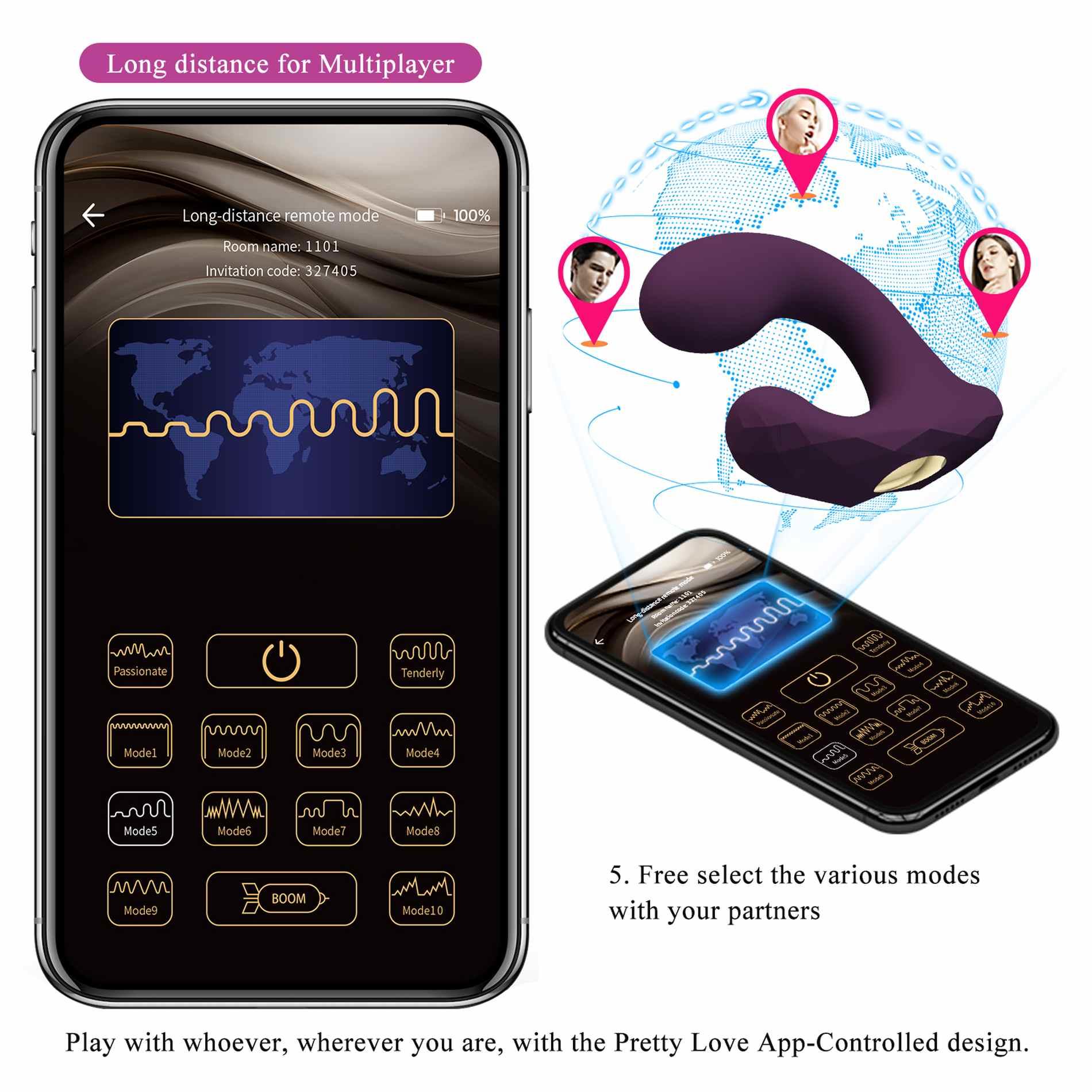 Pretty Love - Billy Purple, 12 Vibration Functions Mobile App