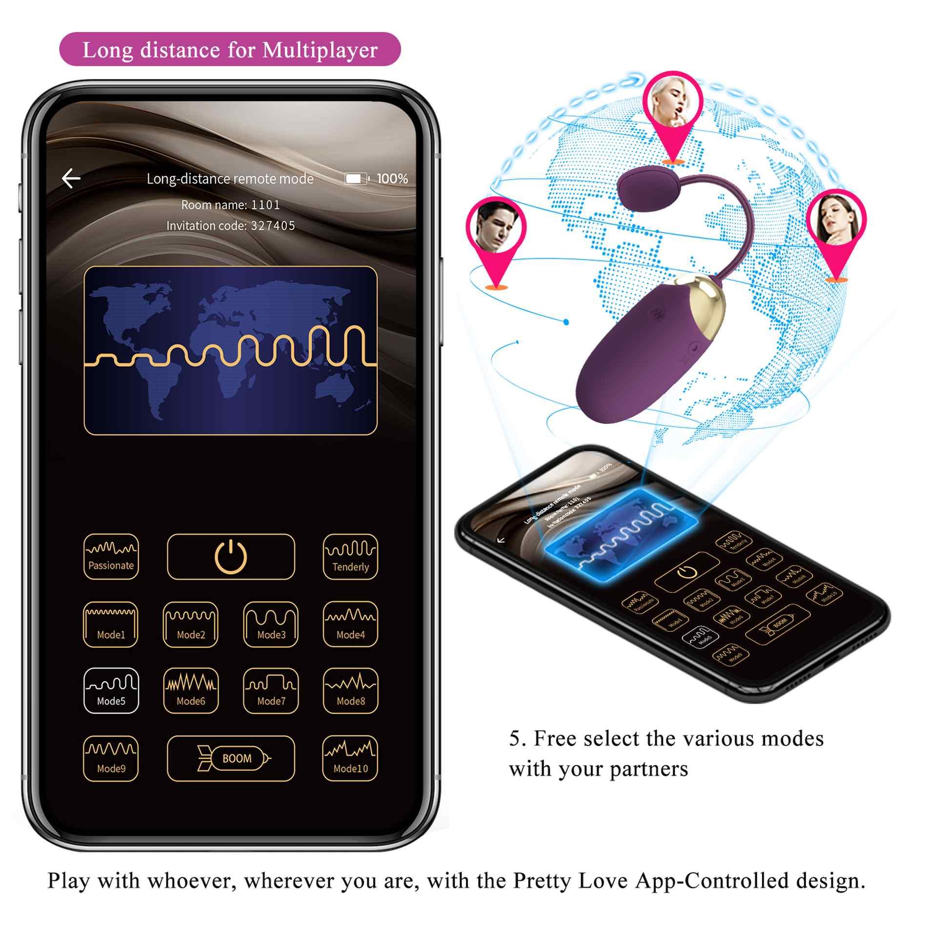 Pretty Love - Klay, 10 Vibration Functions 10 Thrusting Settings Mobile App