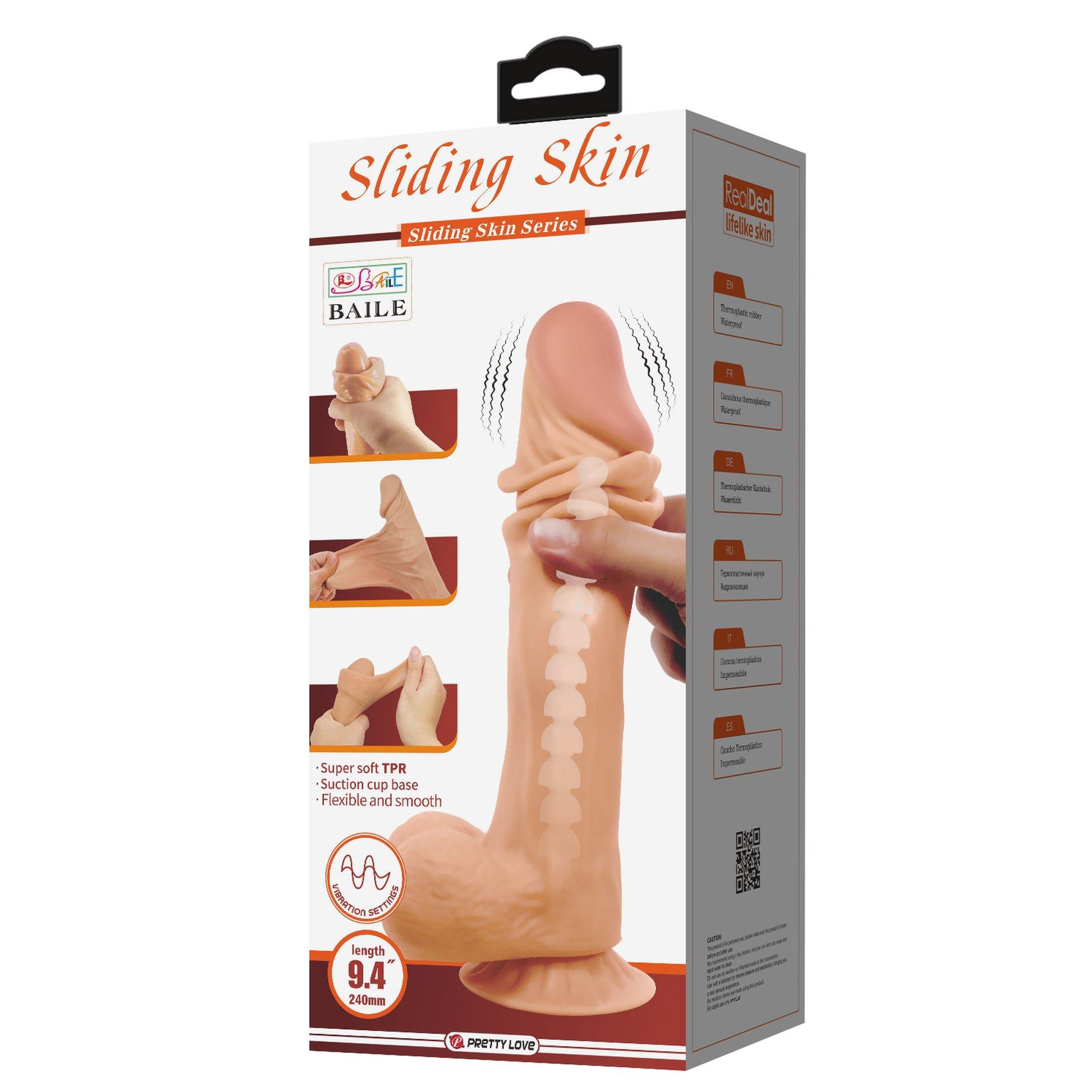 Baile - Sliding Skin 9,4'' Flesh Vibration Bendable Suction Base Tpr Abs