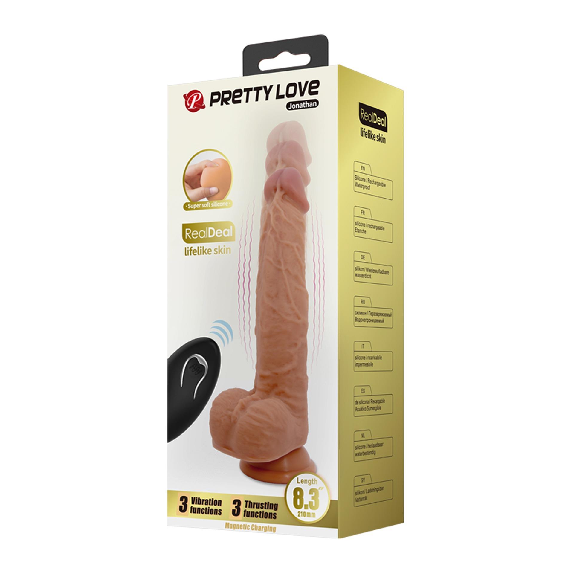 Pretty Love - Jonathan 8,3'' Light Brown, 3 Vibration Functions Thrusting