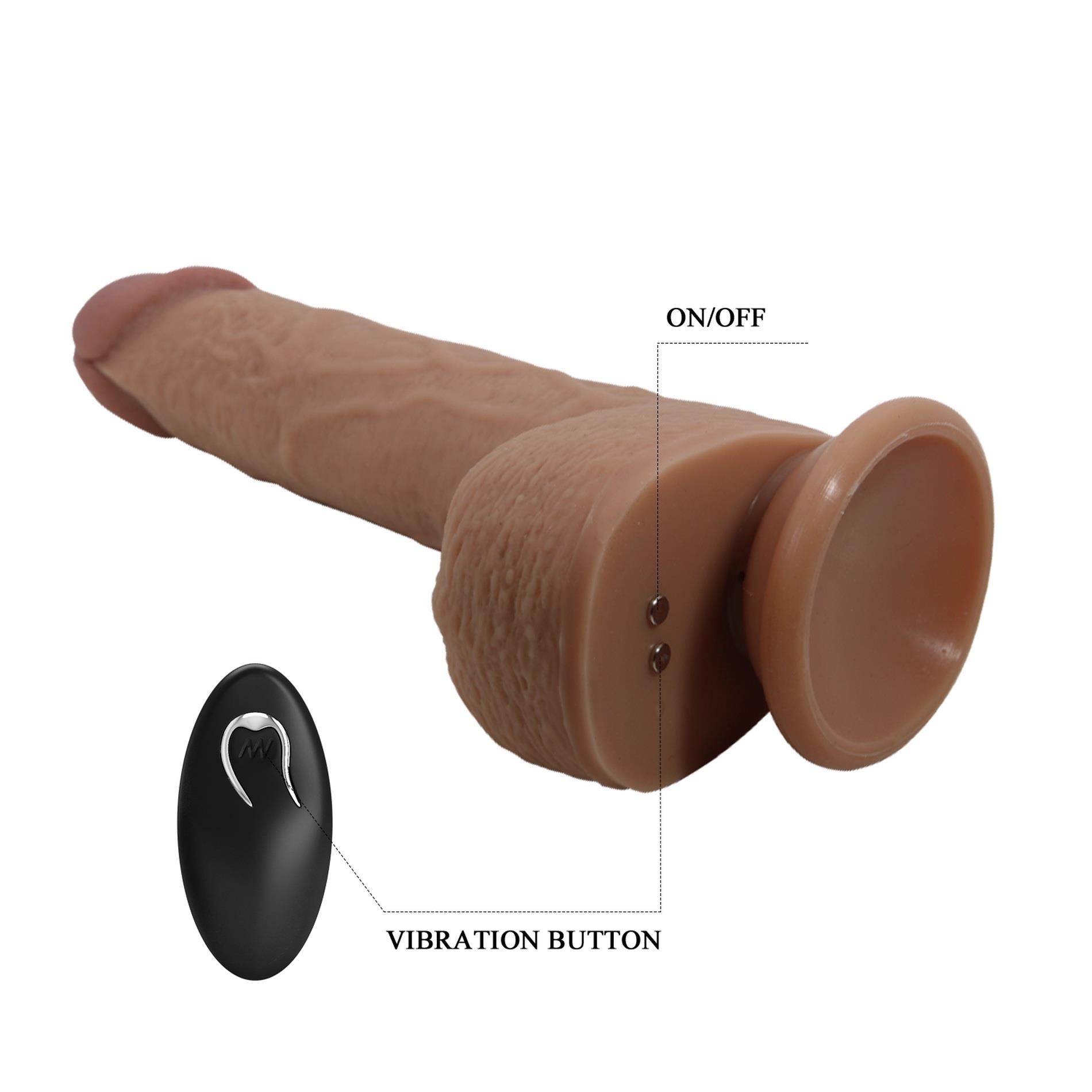 Pretty Love - Tommy 8,9'' Light Brown, 3 Vibration Functions 3 Thrusting