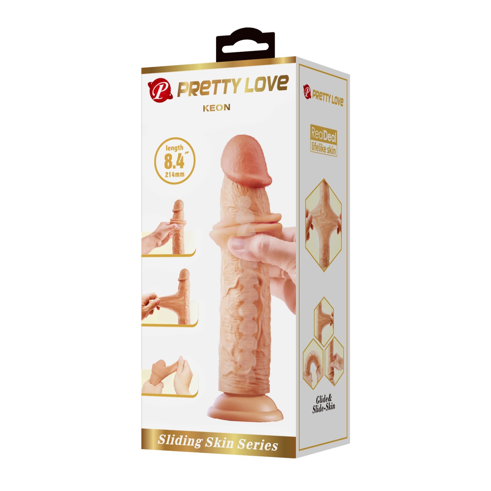 Pretty Love - Keon 8.4"(214Mm) Sliding Skin Series Tpr, Suction Base