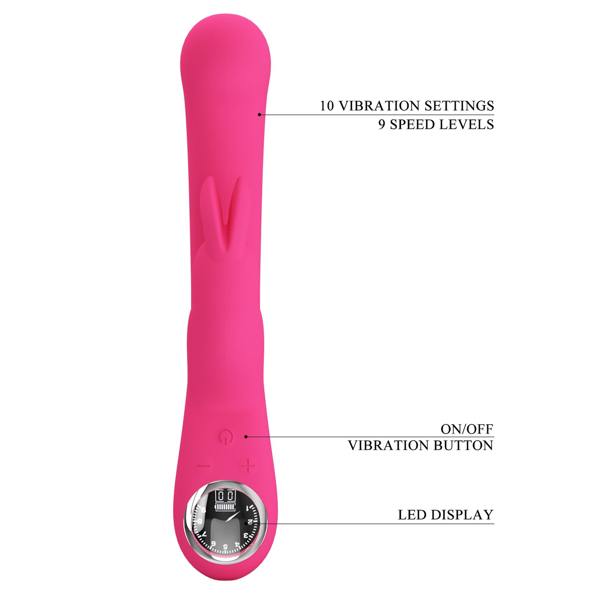 Pretty Love - Lamar Dark Pink, 10 Vibration Functions 9 Speed Levels