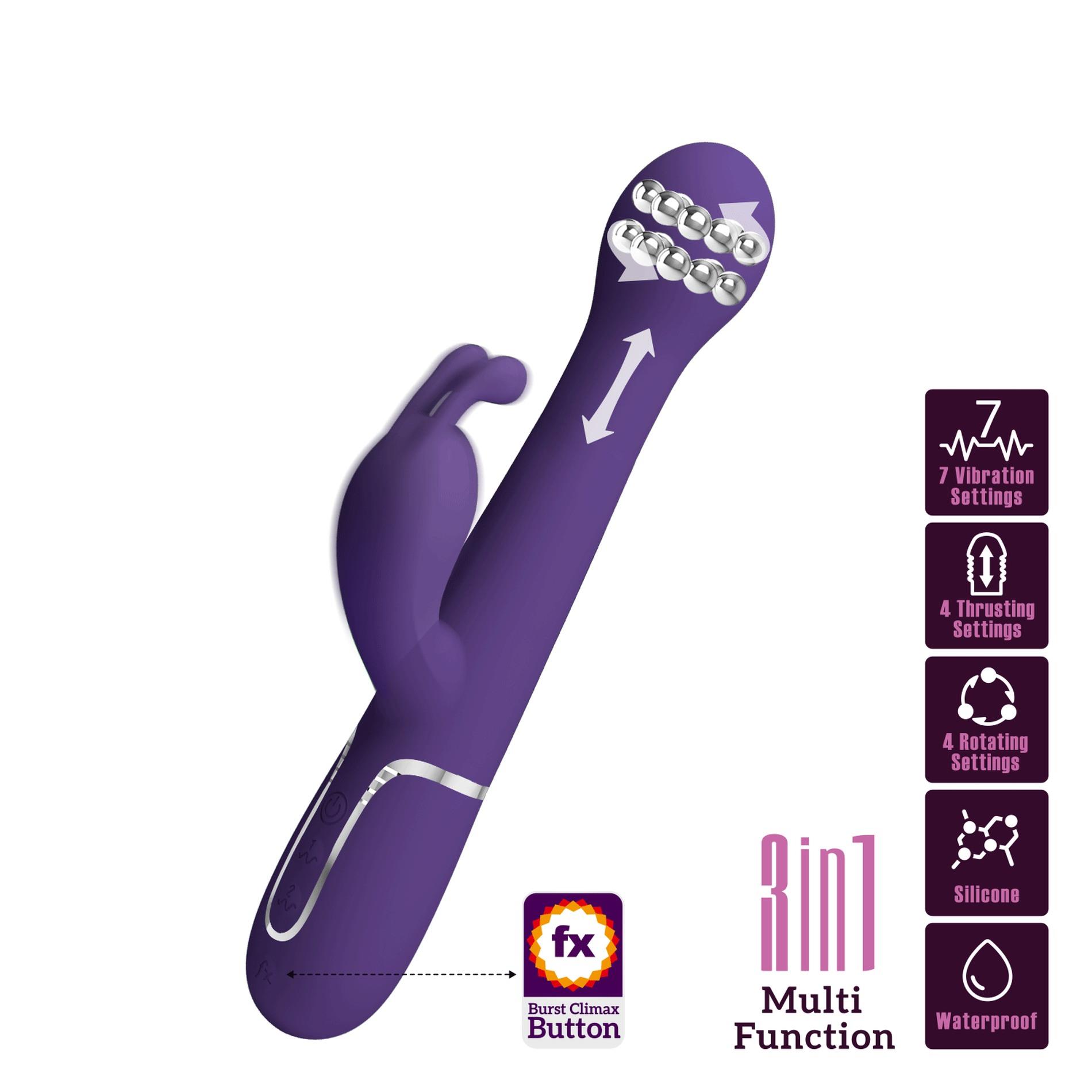 Pretty Love - Dejon Dark Purple, 7 Vibration Functions 4 Thrusting Settings