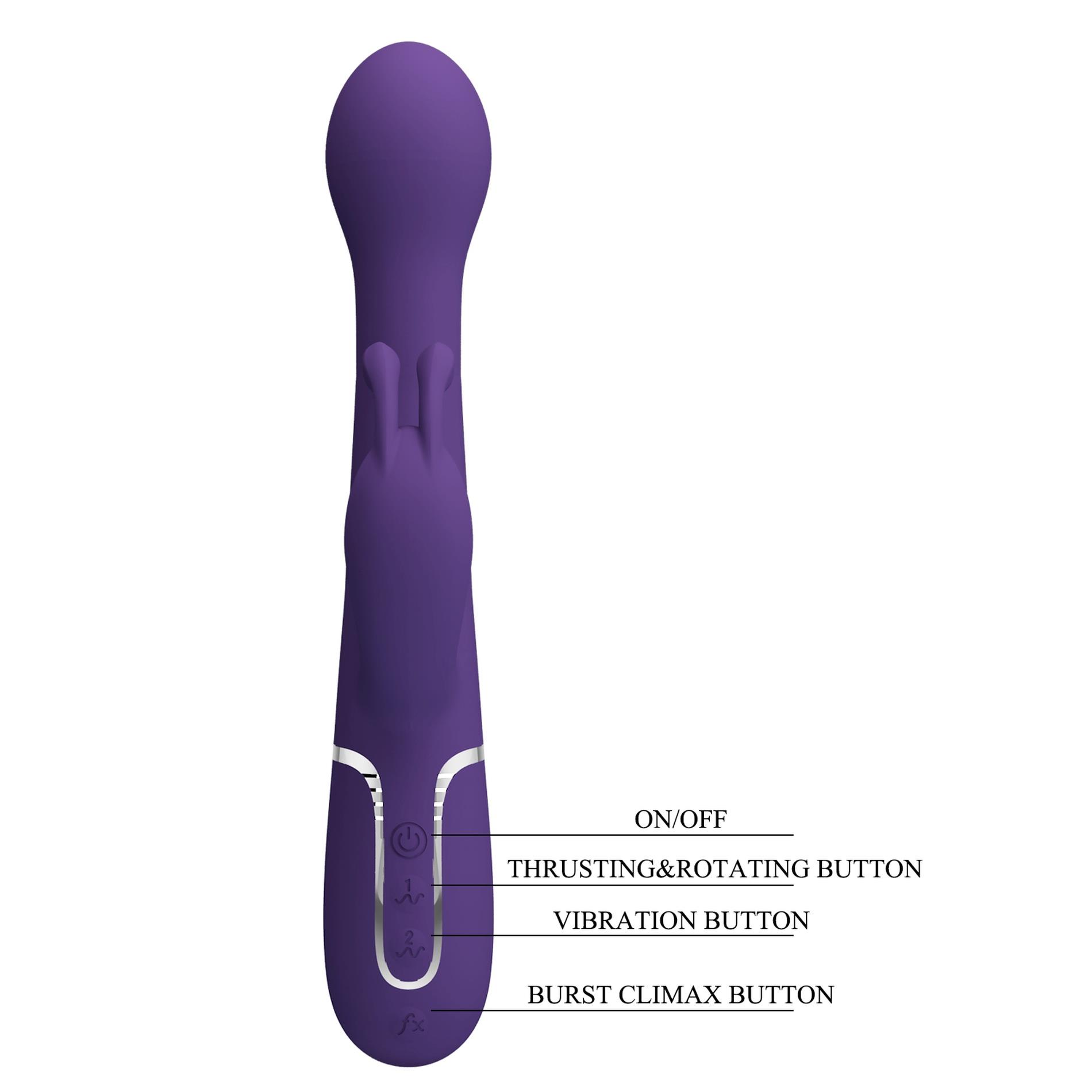 Pretty Love - Dejon Dark Purple, 7 Vibration Functions 4 Thrusting Settings