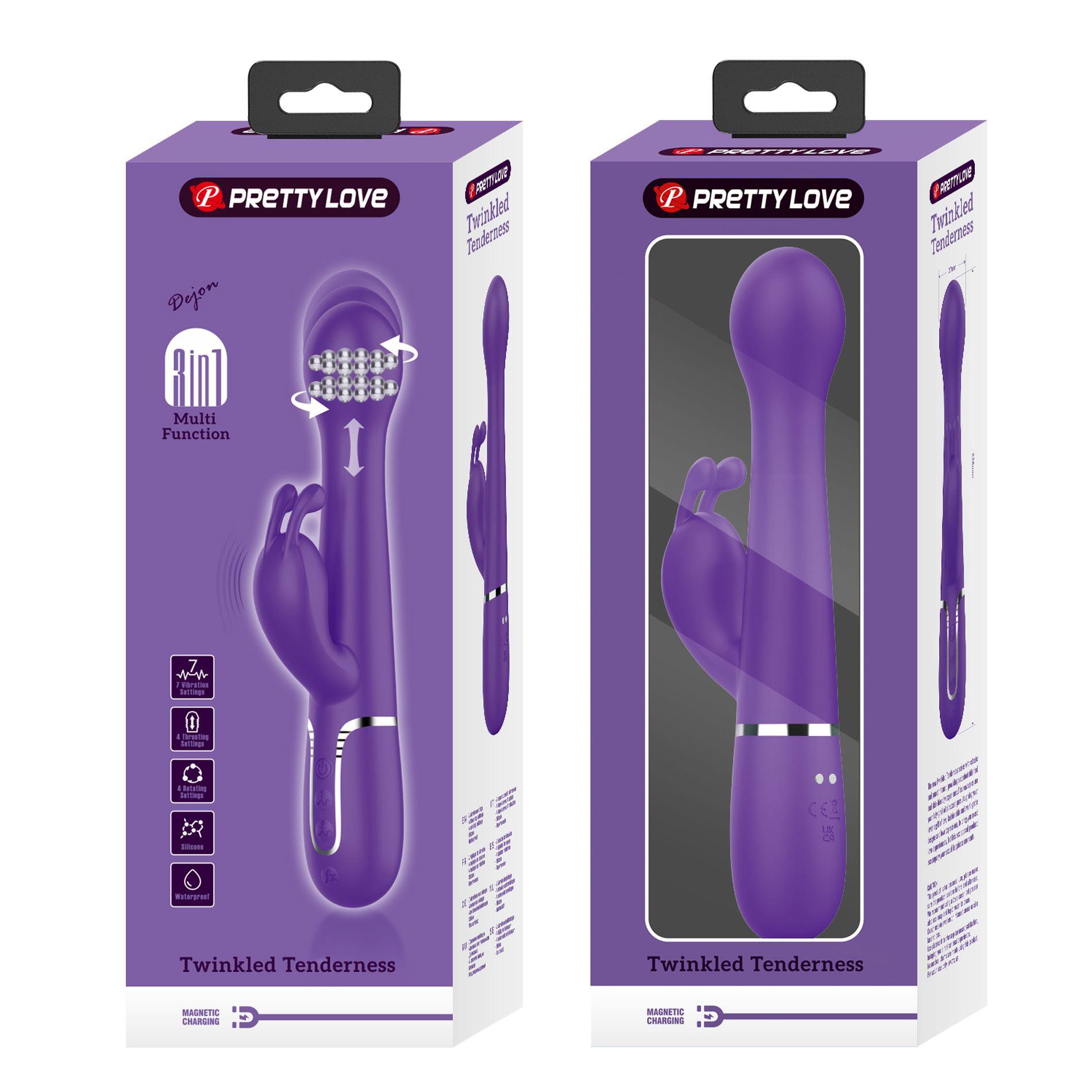 Pretty Love - Dejon Dark Purple, 7 Vibration Functions 4 Thrusting Settings