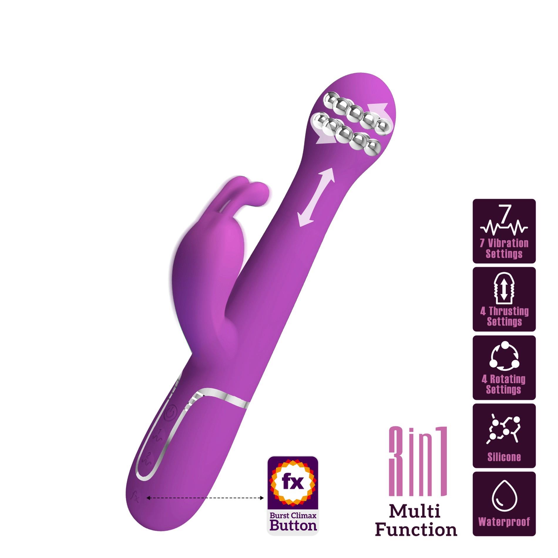 Pretty Love - Dejon Purple, 7 Vibration Functions 4 Thrusting Settings