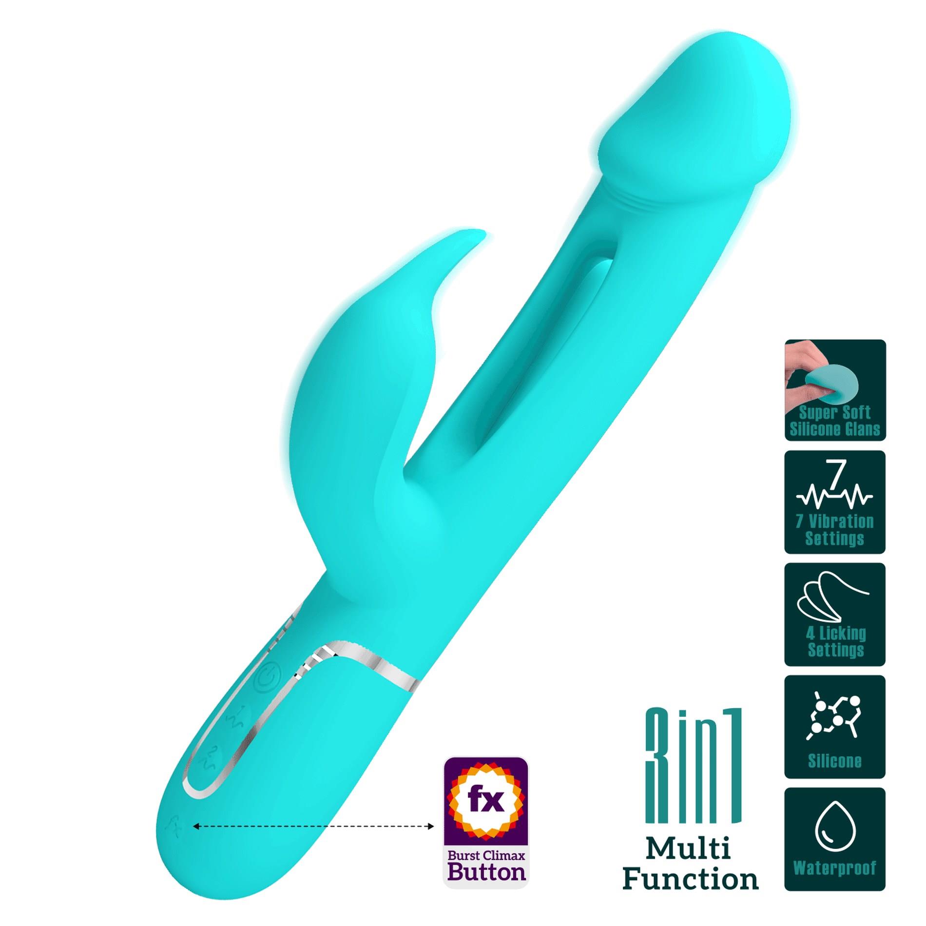 Pretty Love - Kampas Green, 7 Vibration Functions 4 Licking Settings