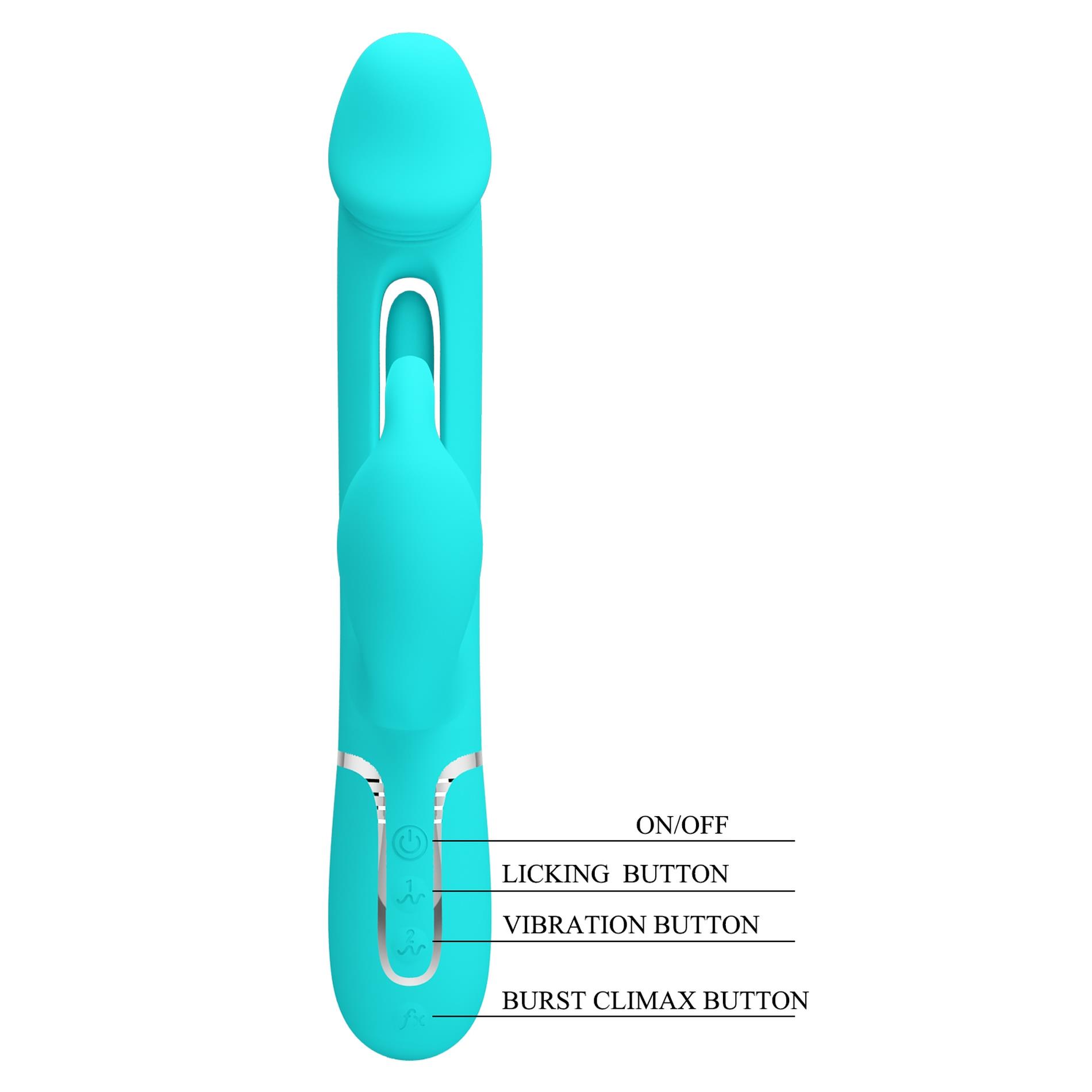Pretty Love - Kampas Green, 7 Vibration Functions 4 Licking Settings