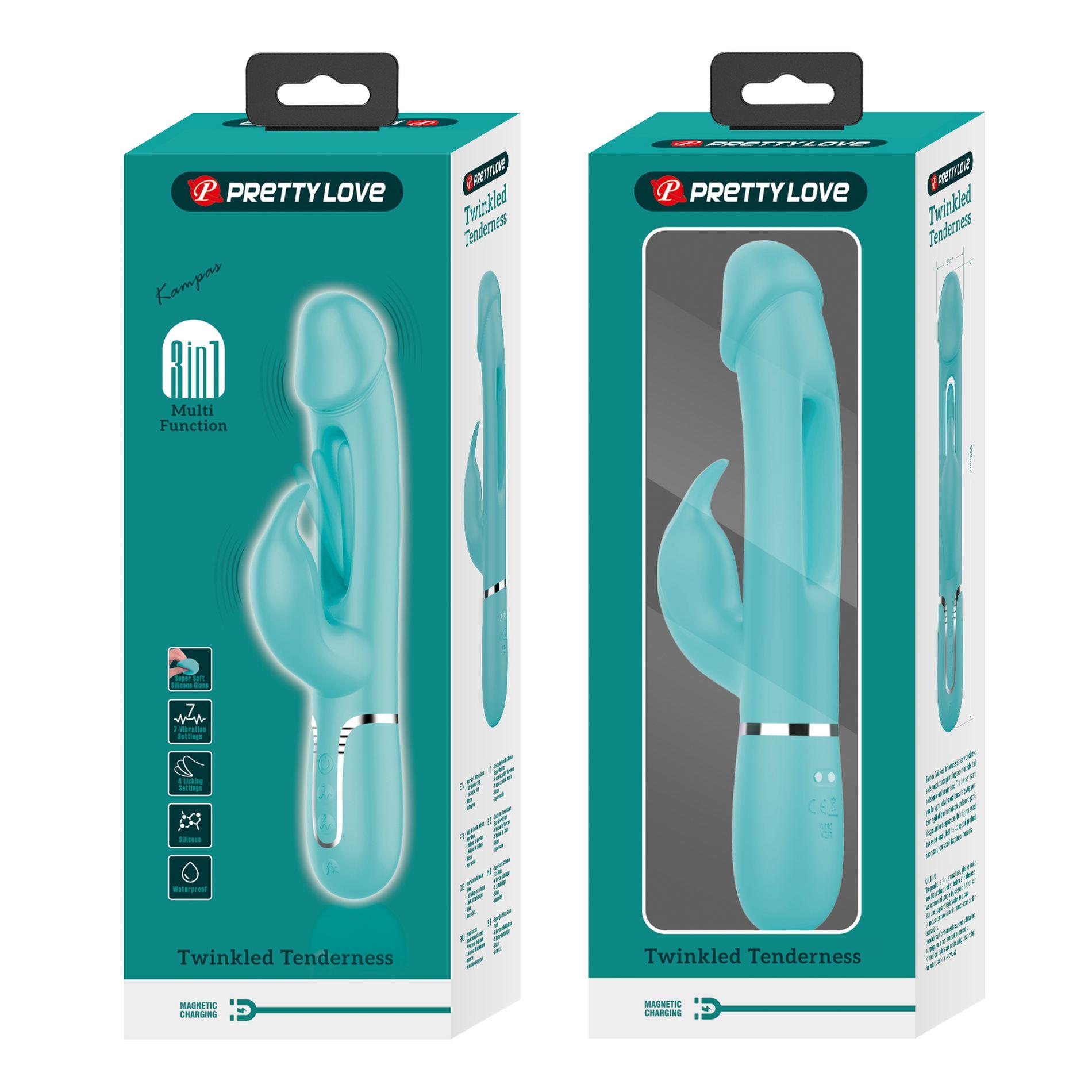 Pretty Love - Kampas Green, 7 Vibration Functions 4 Licking Settings