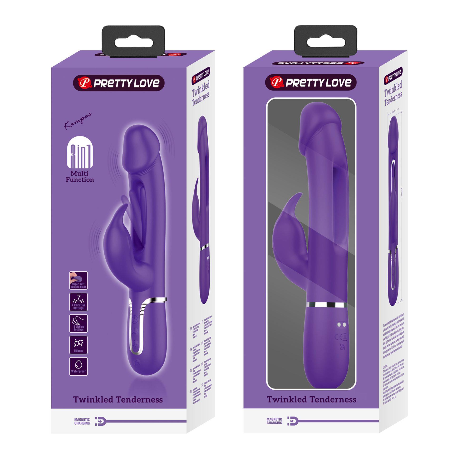 Pretty Love - Kampas Dark Purple, 7 Vibration Functions 4 Licking Settings