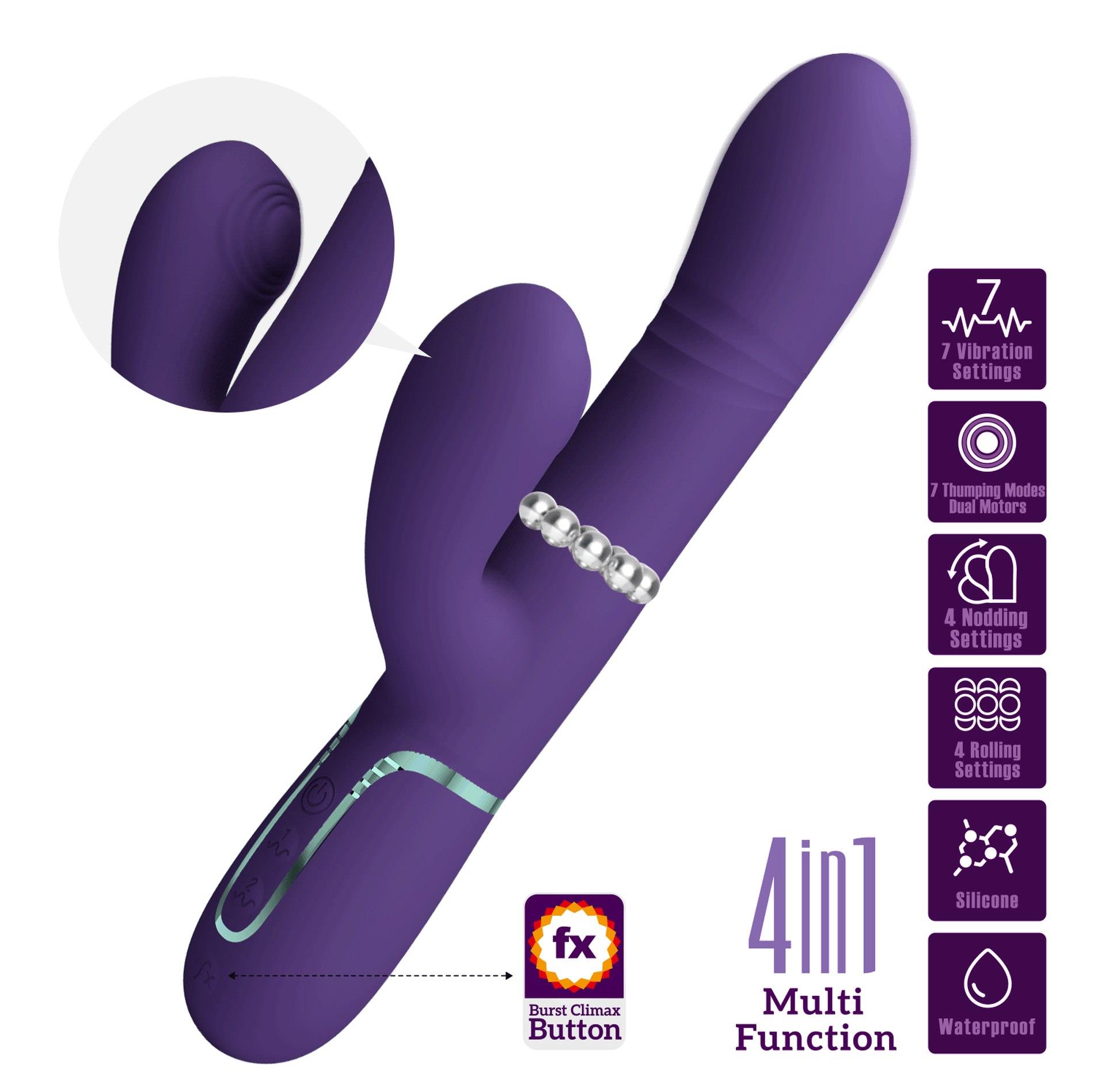 Pretty Love - Mariana Dark Purple, 7 Vibration Functions, 7 Thrusting