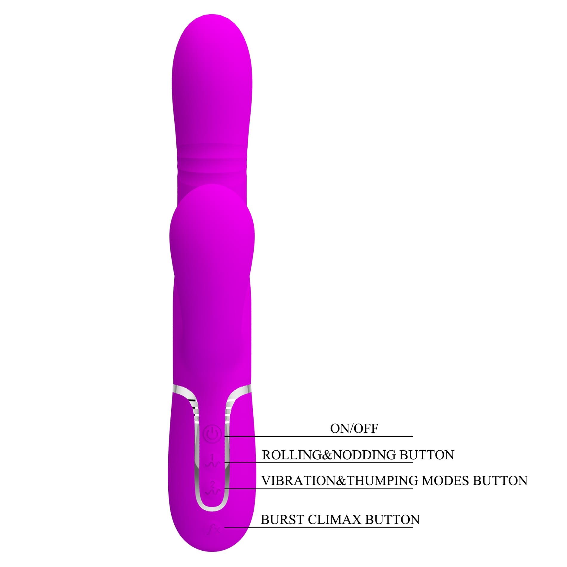 Pretty Love - Mariana Purple, 7 Vibration Functions 7 Thrusting Settings,