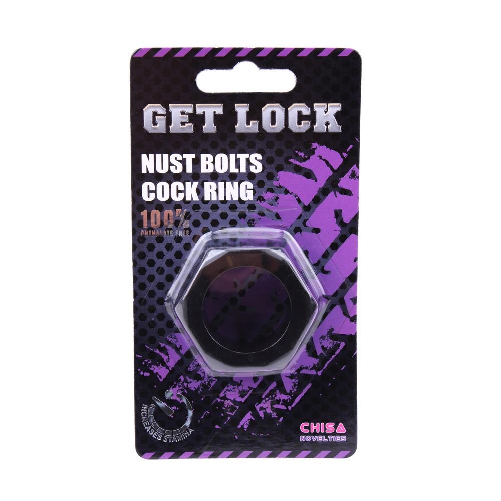 Nust Bolts Cock Ring-Black